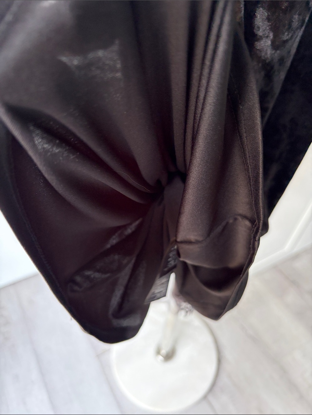 Topshop Black Crushed Velvet Lace-Trim Slip Dress, Size US6. - Picture 6 of 17